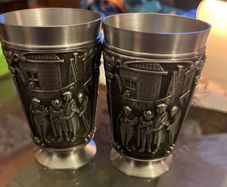 2 Vintage German pewter cup/shot goblet in mint condition