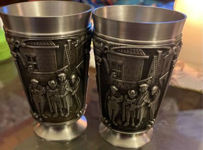2 Vintage German pewter cup/shot goblet in mint condition