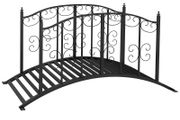 1.2M Metal Decorative Scrollwork Arch Garden Bridge, Black