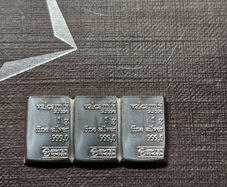 3 x 1 gram Silver Bar's (3 Grams) - Valcambi 999