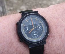 Seiko Black Giugiaro Alien 'Ripley' Chronograph 7A28-7000 Gents Watch 1st Edition circa 1986