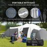 6-9 Man Tent with Bedrooms and Living Room, Accessories Included, Dark Grey Image 6