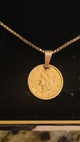 USA 1 Dollar coin1853 pendant & Chain