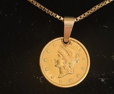 USA 1 Dollar coin1853 pendant & Chain