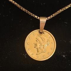 USA 1 Dollar coin1853 pendant & Chain