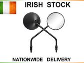 Black Round Adjustable Motorcycle Mirror - Pair