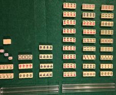 144 Mini Mahjong Set with 4 Title Racks and 2 Dice.
