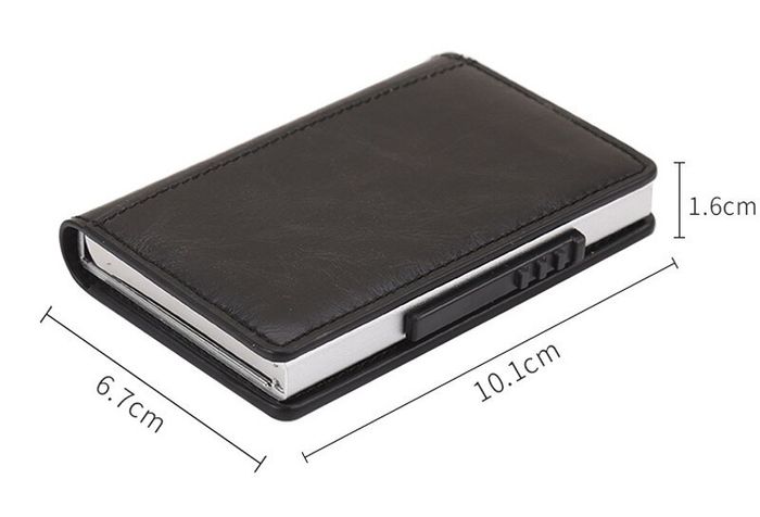 PU Leather Aluminum Holder Pocket ID Card RFID Blocking Mini Magic Wallet Automatic Credit Card Coin Purse