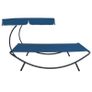 Outdoor Lounge Bed with Canopy Blue Image 5