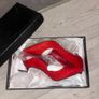 Red Suede Dune High Heels Image 2
