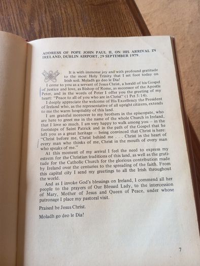1st Ed 1979 Pope in Ireland Addresses and Homilies