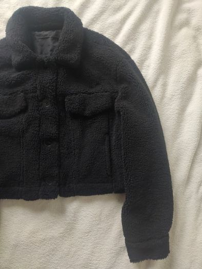 Bershka Black Teddy Fleece Jacket Size L