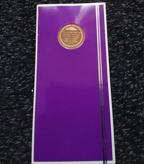 John Pinches First Collector's Club Meeting Commemorative Medallion - 1973