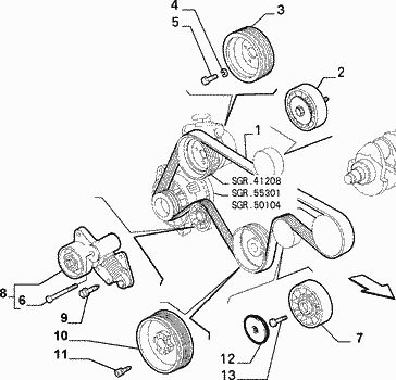 Auxiliary Belt (Fiat Scudo 2.0 JTD Aircon)