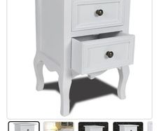 white bedside locker