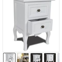 white bedside locker