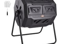 main image for ad Double Chamber Drum Composter 160 Litres Black Rotatable