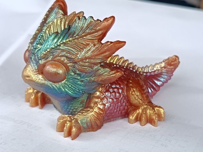 Handmade Iridescent Resin Dragon Figurine