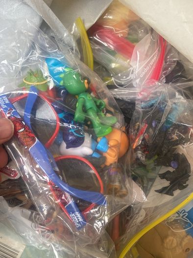 bag of toys and figures