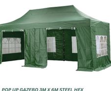 Marquee Pop Up Gazebo Steel 40mm Hex 3m x 6m
