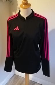 Adidas ladies Tiro 23 club training top black with pink accents Small size
