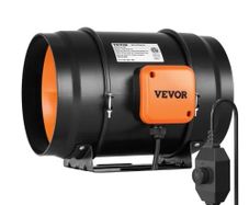 Inline Duct Fan, 203.2mm 506.2 CFM with Variable Speed Controller, Quiet AC-motor Ventilation