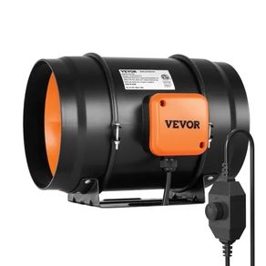 Inline Duct Fan, 203.2mm 506.2 CFM with Variable Speed Controller, Quiet AC-motor Ventilation