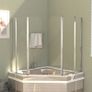 Bath Enclosures 2 pcs 104x130 cm Tempered Glass Transparent Image 3