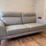 Light grey leather sofa set - 3-seater and 2-seater Image 2