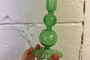 Glass Candleholder &amp; Unused Wax Candle Stock