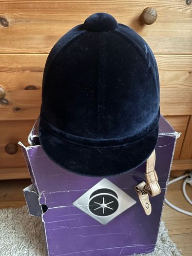 Charles Owen navy velvet hat