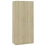 Wardrobe Sonoma Oak 90x52x200 cm Chipboard Image 2