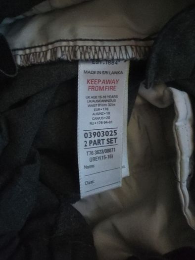 M&S grey trousers age 15-16