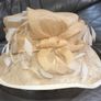 Windsmoor Yellow Wide Brim Natural Fibre & Feathers Statement Occasion Hat Image 2