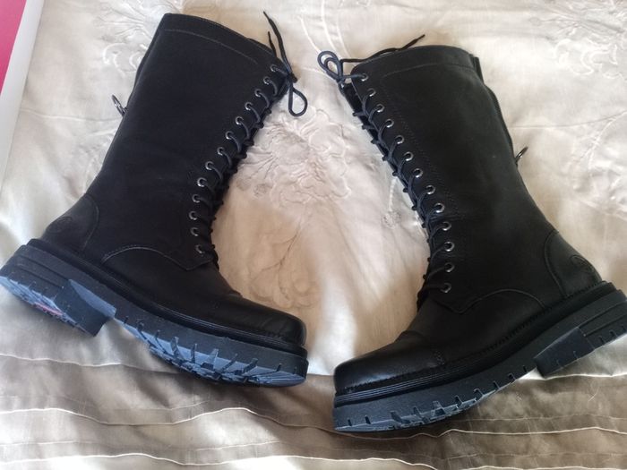 Boots Ladies Rieker Zip Lace High Leg Boot Size 38 (5)