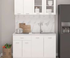 4 Piece Kitchen Cabinet Set White