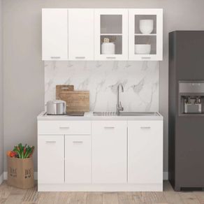 4 Piece Kitchen Cabinet Set White