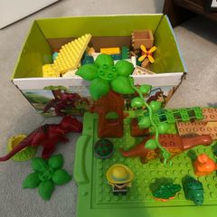 building blocks/ dinosaurs and random assortment/ storage box