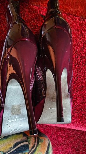 Carvela lace up burgundy patent leather and suede boots stiletto high heels 5