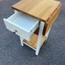 Solid Wood Drop-Leaf Side Table / Kitchen Trolley with Drawer & Shelves Image 3