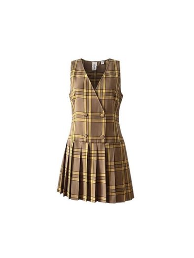 COLLUSION X Tartan pleated pinafore dress