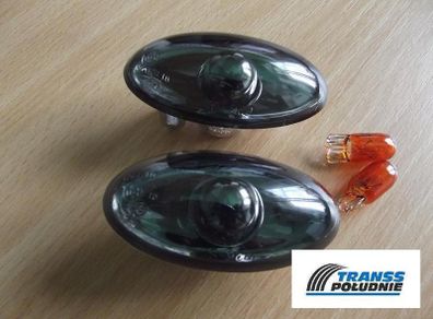 Smoked Side Light Repeater Indicators Set Peugeot 1007 206 + 307 407 607 Partner