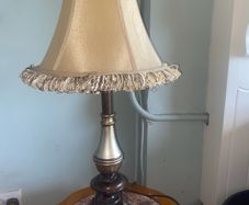 Vintage Style Ornate Table Lamp with Fabric Shade