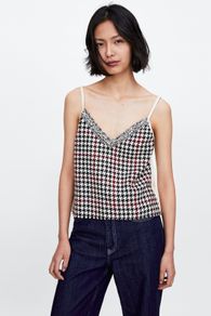Zara Houndtooth Cami Top
