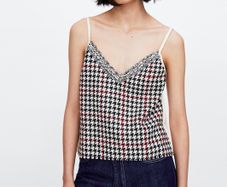 Zara Houndtooth Cami Top