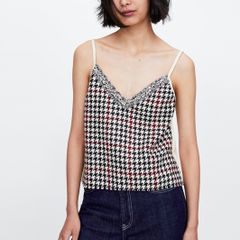Zara Houndtooth Cami Top
