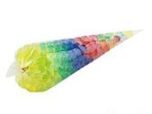 Job lot 100 clear candy cones size small 25 cm x 13 cm