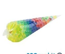 Job lot 100 clear candy cones size small 25 cm x 13 cm