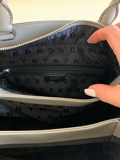 DKNY Taupe Paige Satchel Handbag