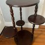 Vintage Mahogany Tiered Plant Stand Image 8
